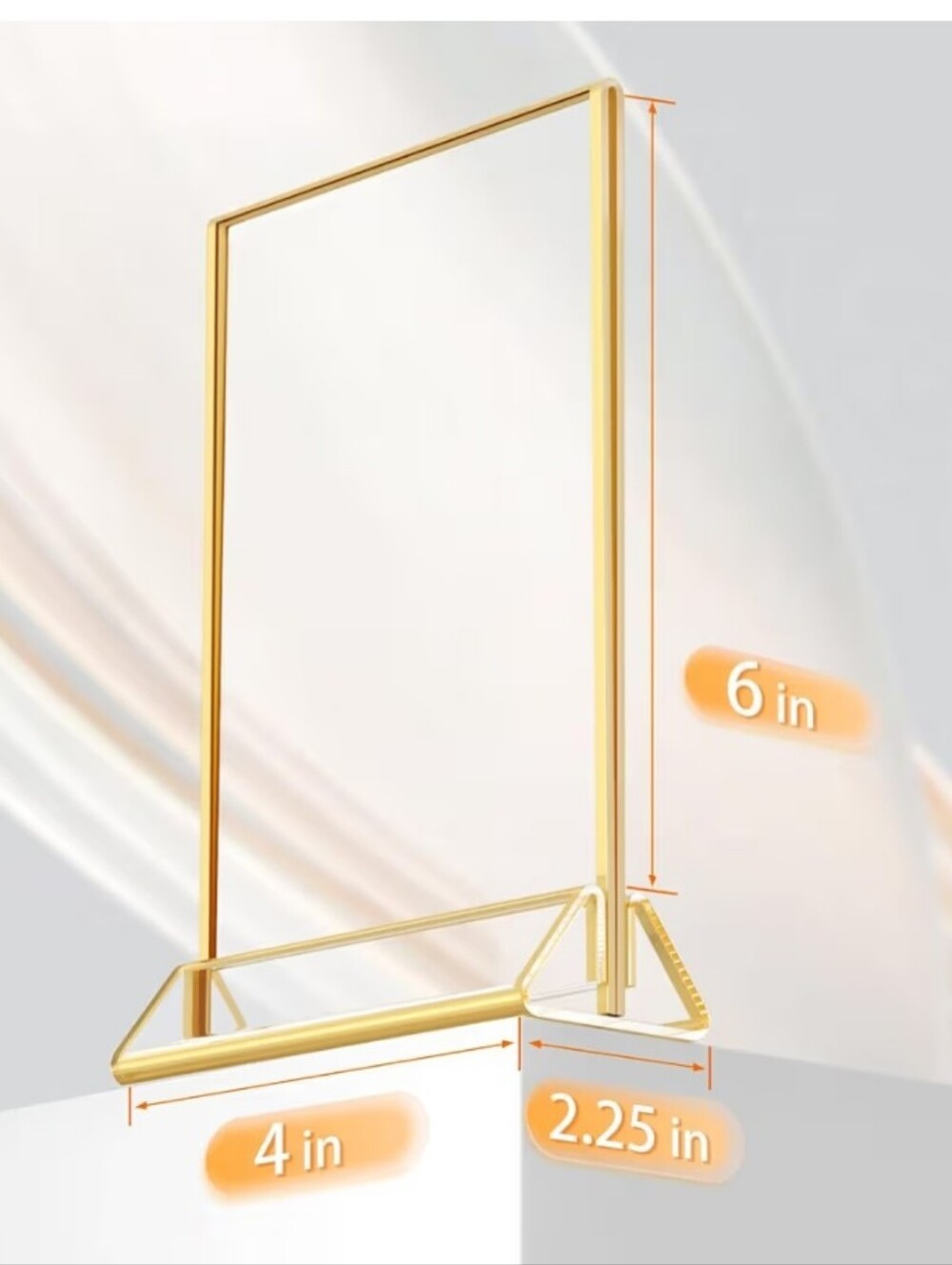 17 Pack Gold Sign Holders 4x6'' Acrylic Double Sided Table Menu Display Stand - Picture 4 of 5
